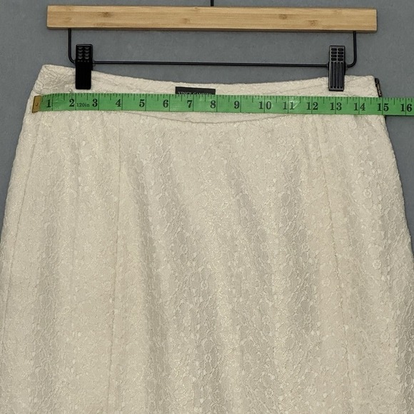 Vince Camuto Womens Skirt 2 Ivory Lace Mini Classic Occassion Feminine Coquette - Picture 7 of 12